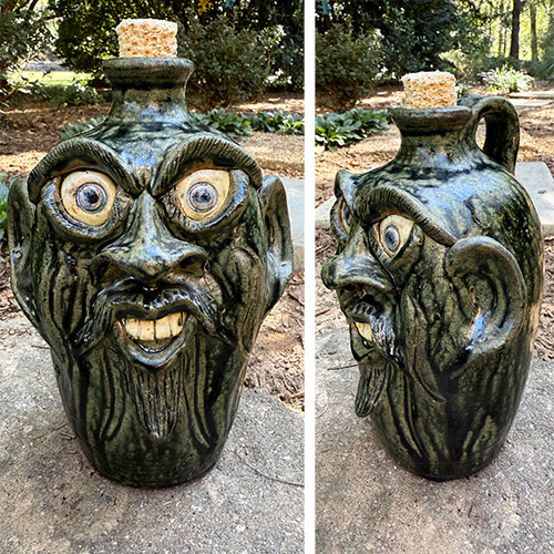 アメリカ雑貨　アンティーク　ガラス製の陶器壺 Pottery Jug Steve Turpin 8.5
